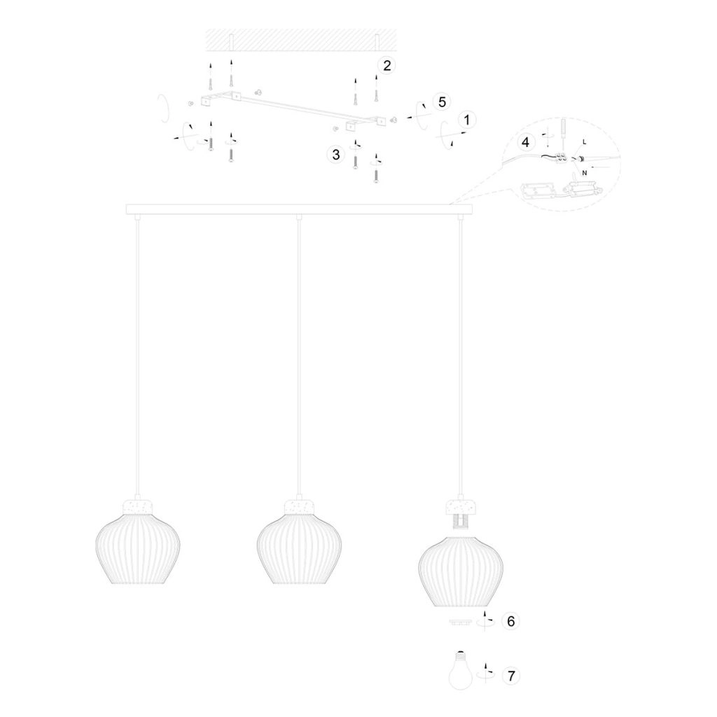 3-light pendant lamp Travino Sand brown Steinhauer 8712746184372
