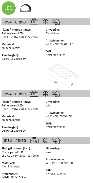 Facade spot Eindh LED Artdelight 8719831733545