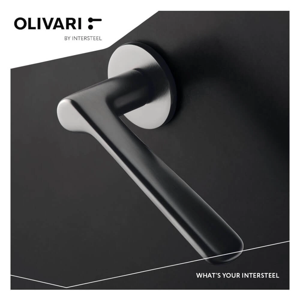 Door handle Plume on rosette chrome matt Olivari 8714186512357