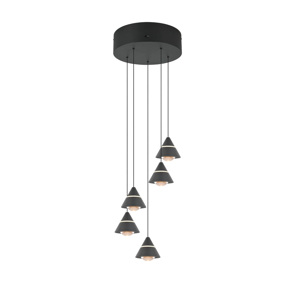 Design pendant lamp Romeo 5-light black