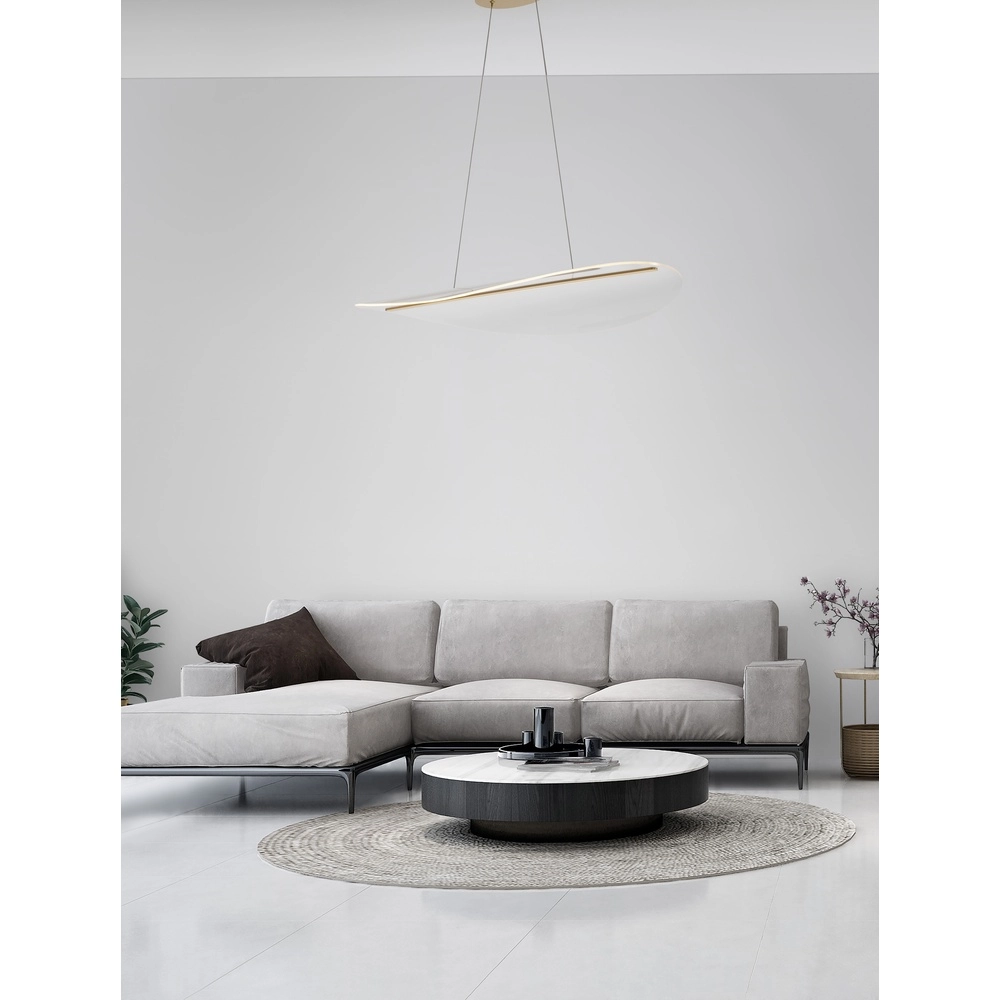 Pendant lamp Agos gold with plastic wide Lyora 5212017439413