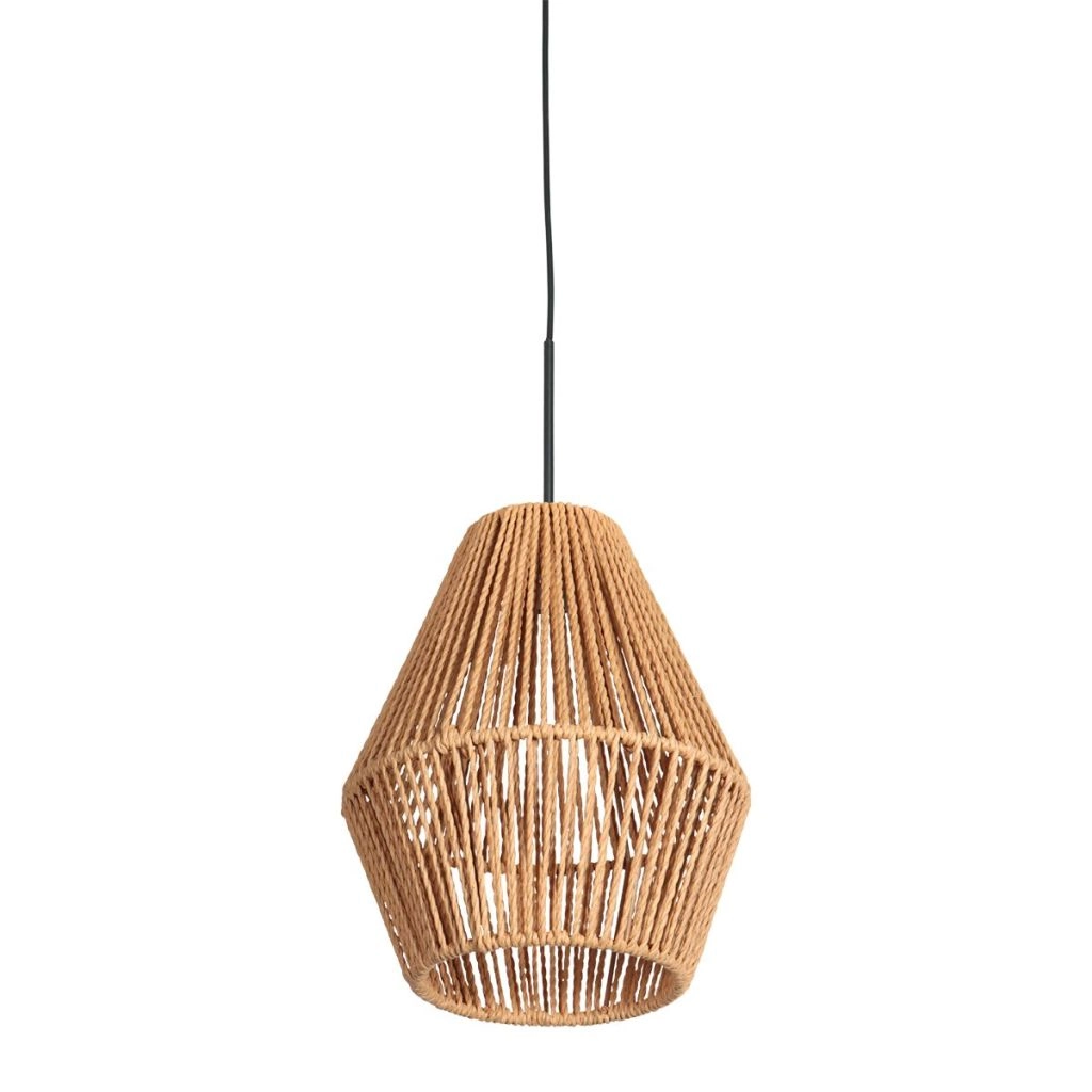 Pendant lamp Ropex with rattan shade Ø20cm