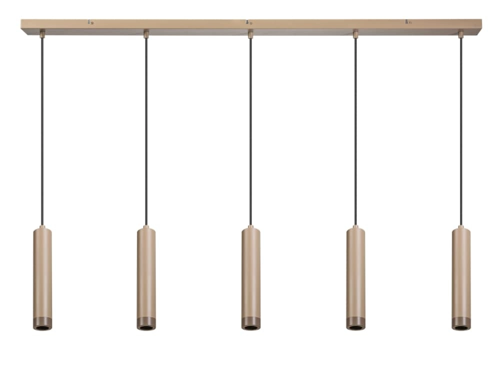 Sand-colored pendant lamp Miller Sand 5-light