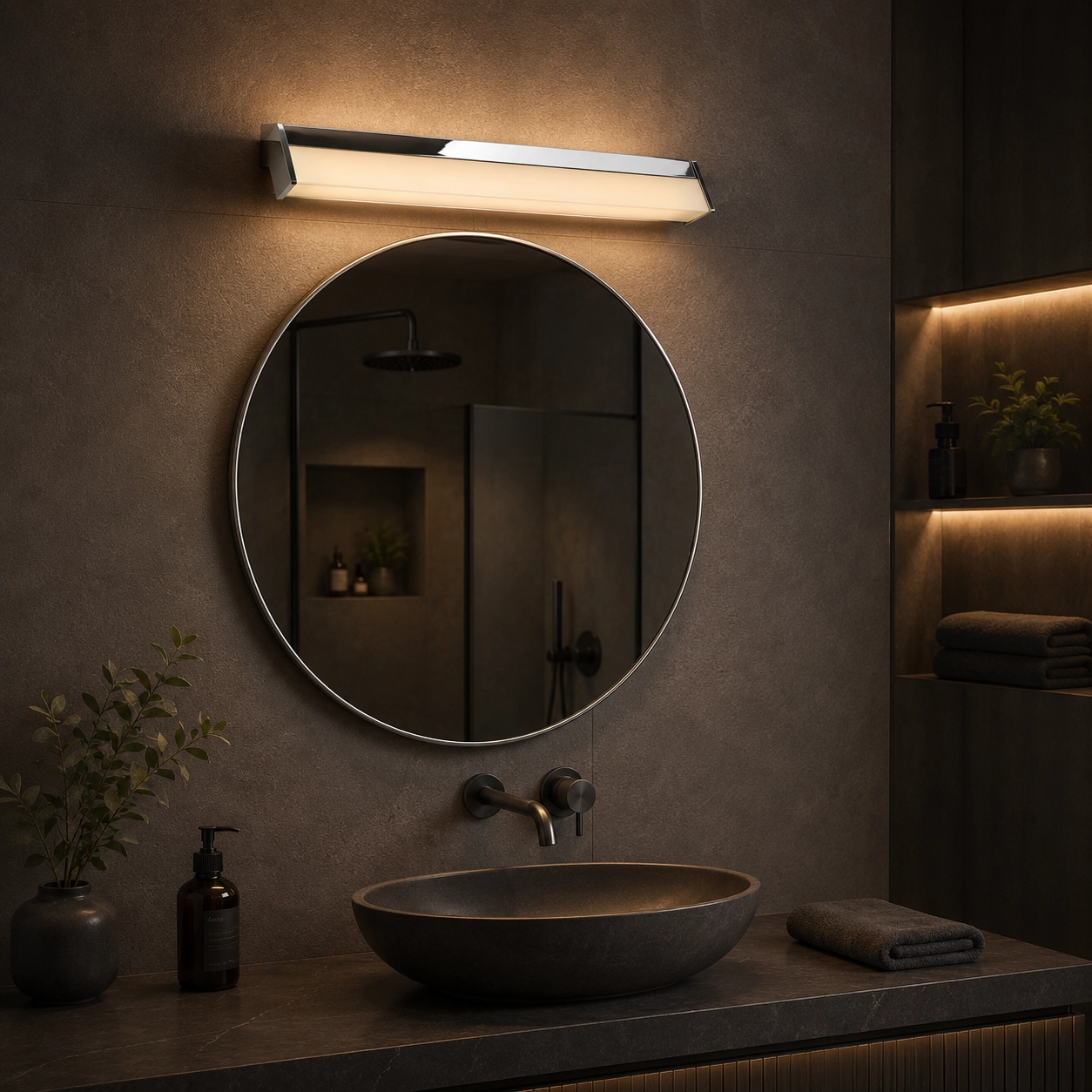 Mirror wall lamp Mirror 88cm chrome