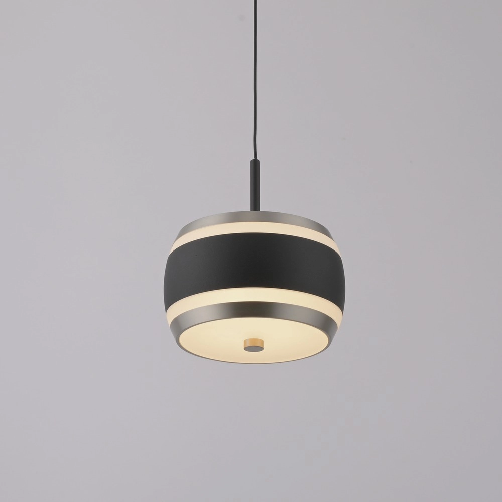 Sleek LED pendant Pure Falling Rings black pearl Paul Neuhaus 4012248396551
