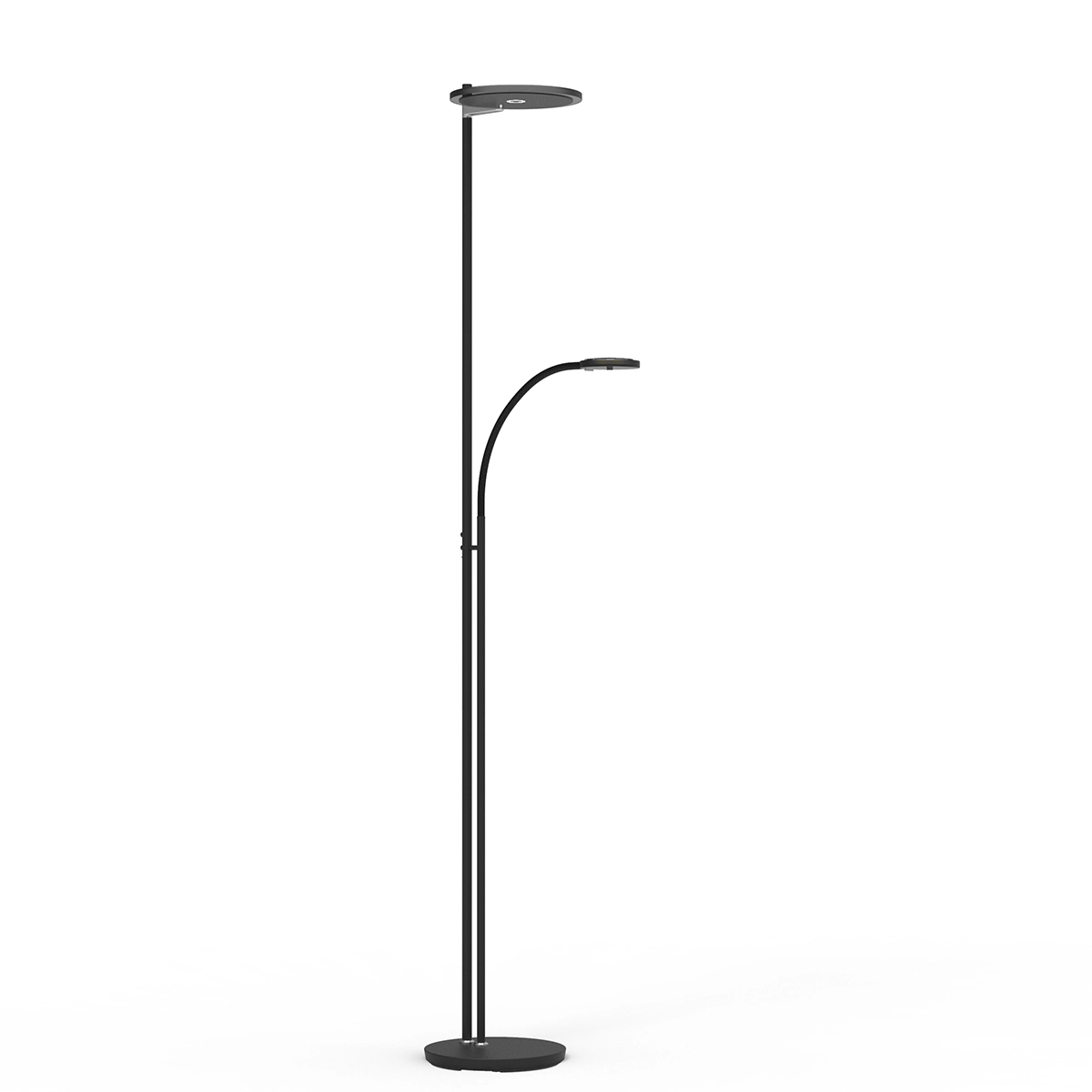 LED reading lamp 2-light Turound 40w - 2200-4000K - 187cm black smoke glass