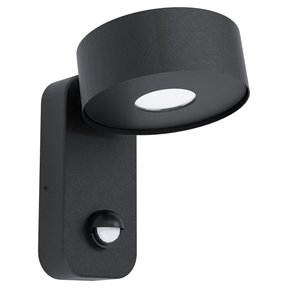 Led wall spot Palosco 6w - 3000K with motion sensor black