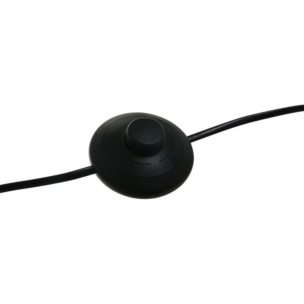 Black arc lamp Solva with bamboo shade Ø50cm Steinhauer 8712746182637