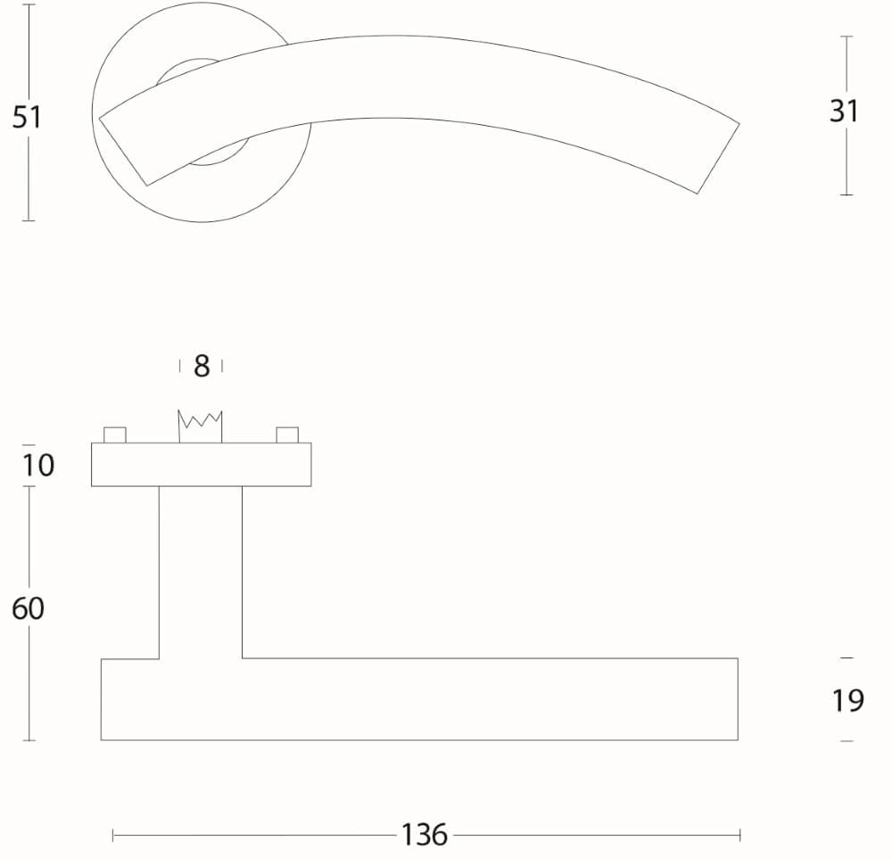 Door handle Gebogen Stainless steel Intersteel 8714186422625