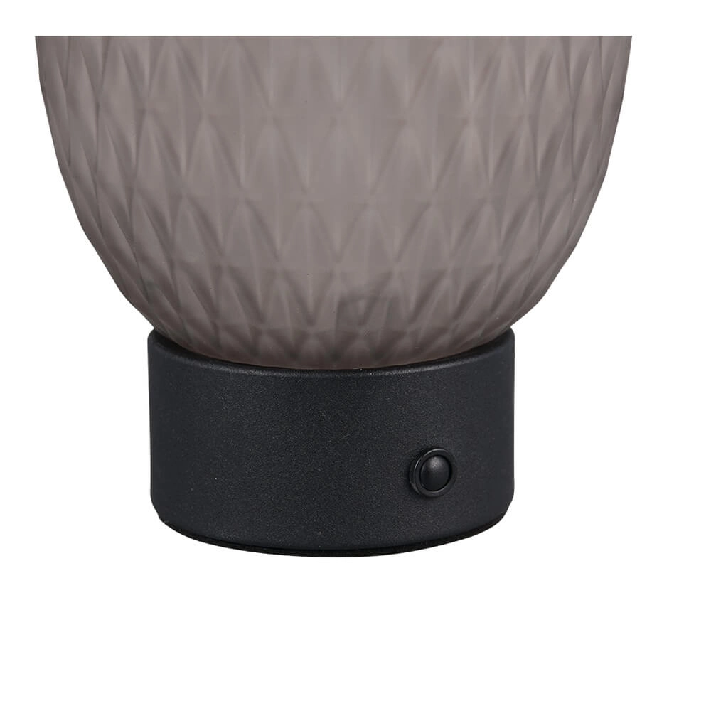 Table lamp Facette black with smoke glass Trio 4017807643589