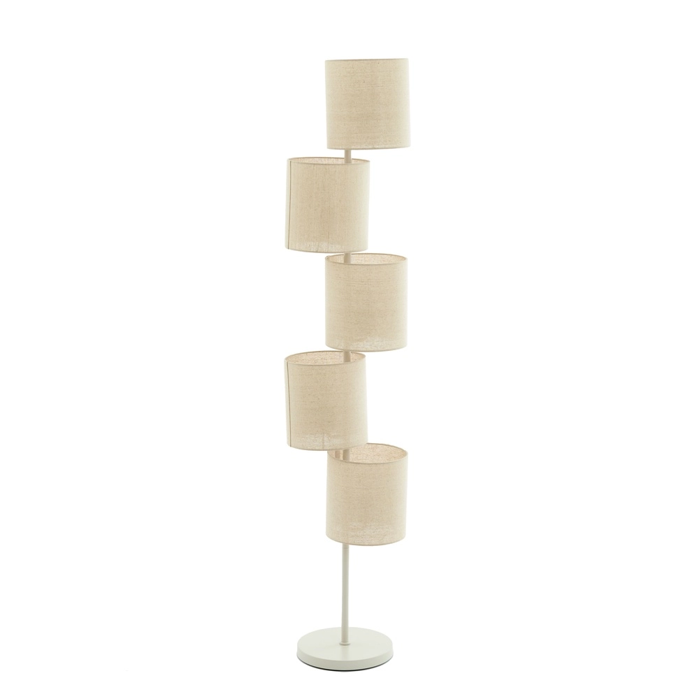 Floor lamp Benigno with 5 sand hoods