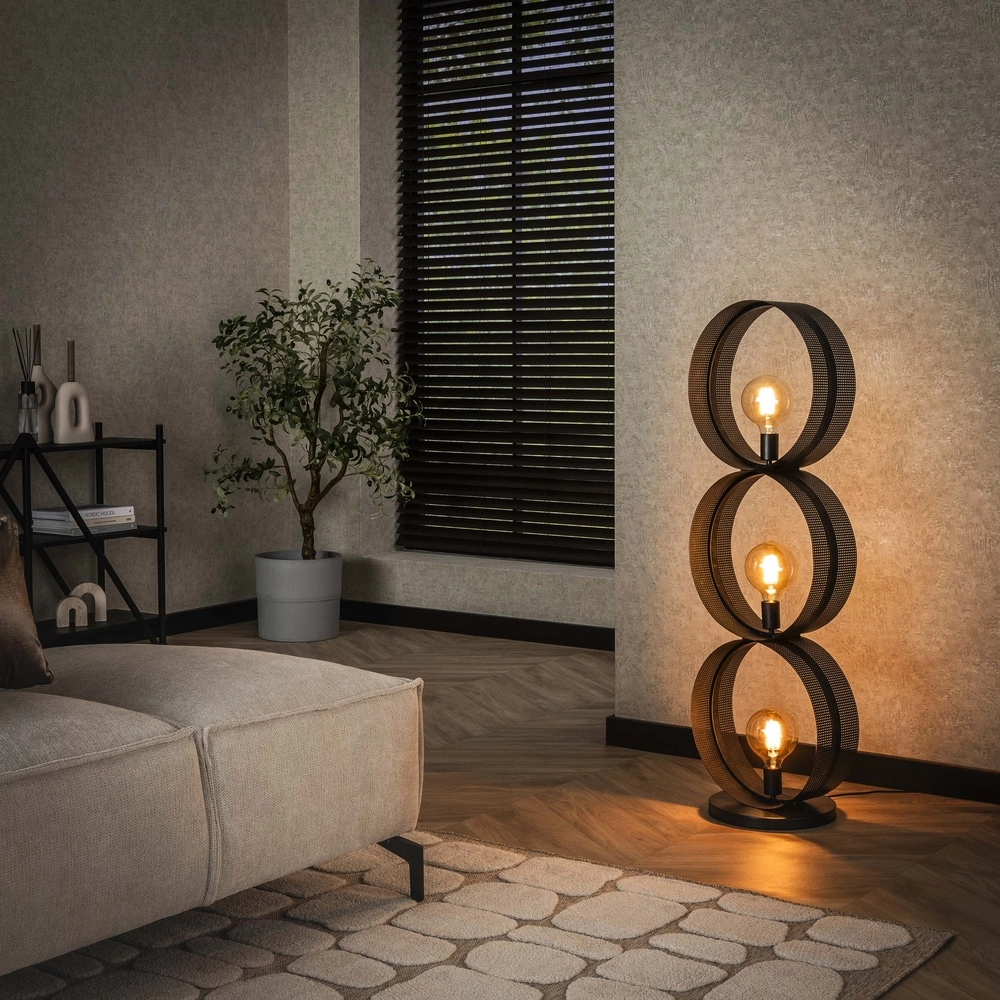 Country floor lamp Ring charcoal - 3x E27