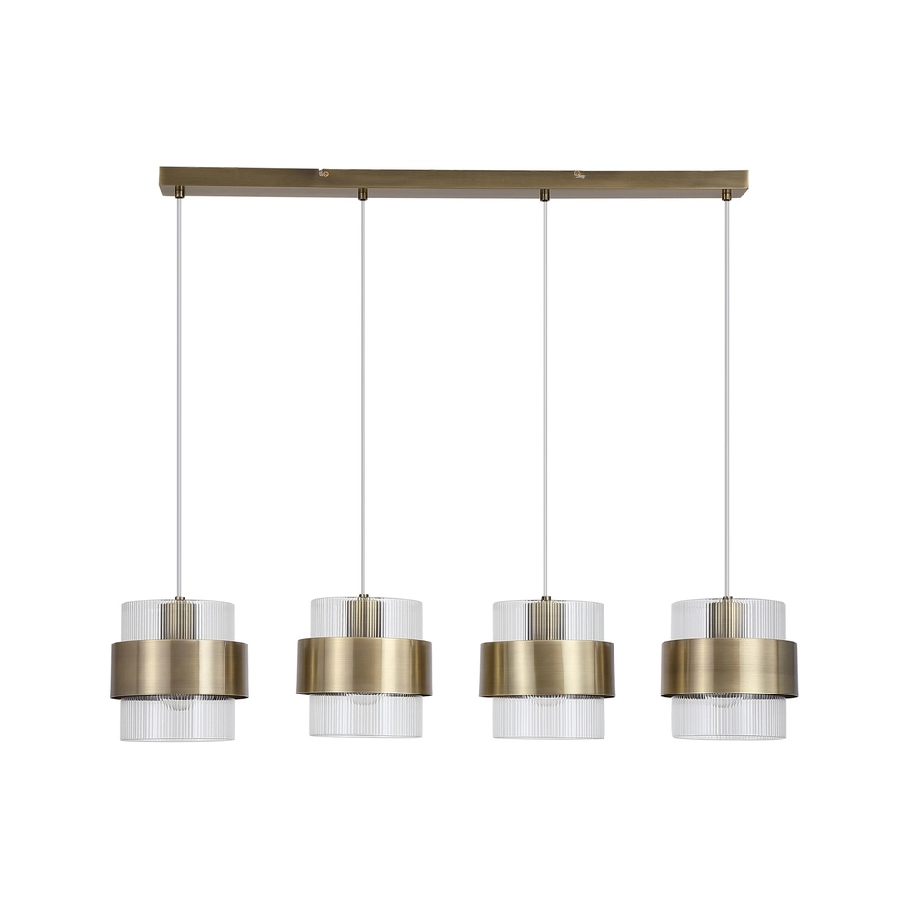 Pendant lamp Royal 4-light antique brass