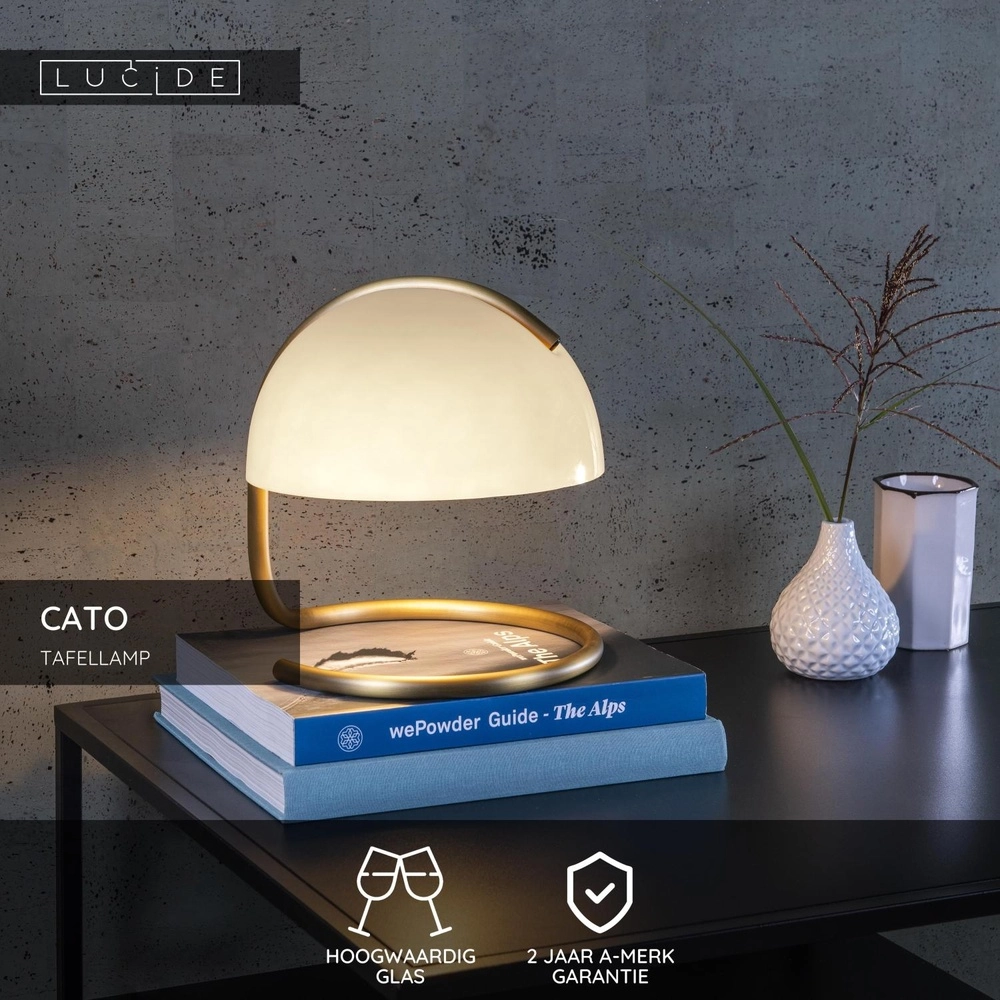 Classic table lamp Cato white Lucide 5411212460851