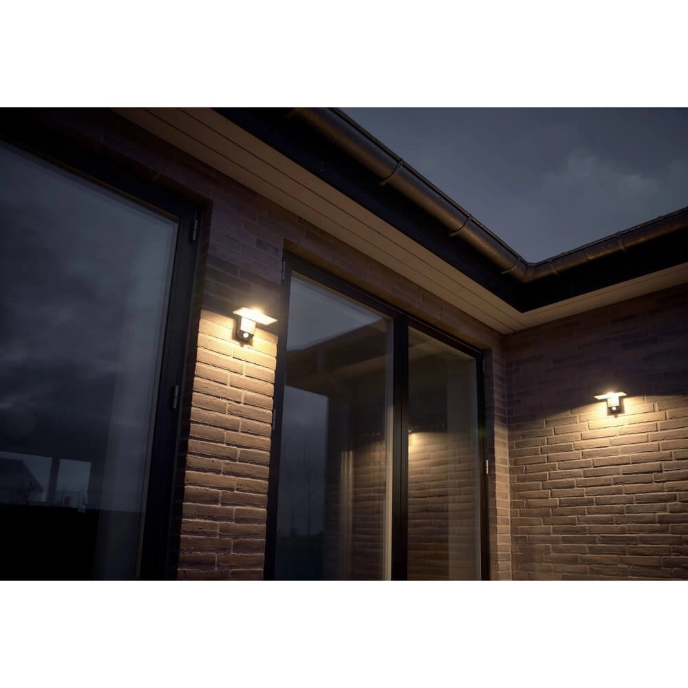 Solar wall lamp Rica black rectangle Nordlux 5704924004797