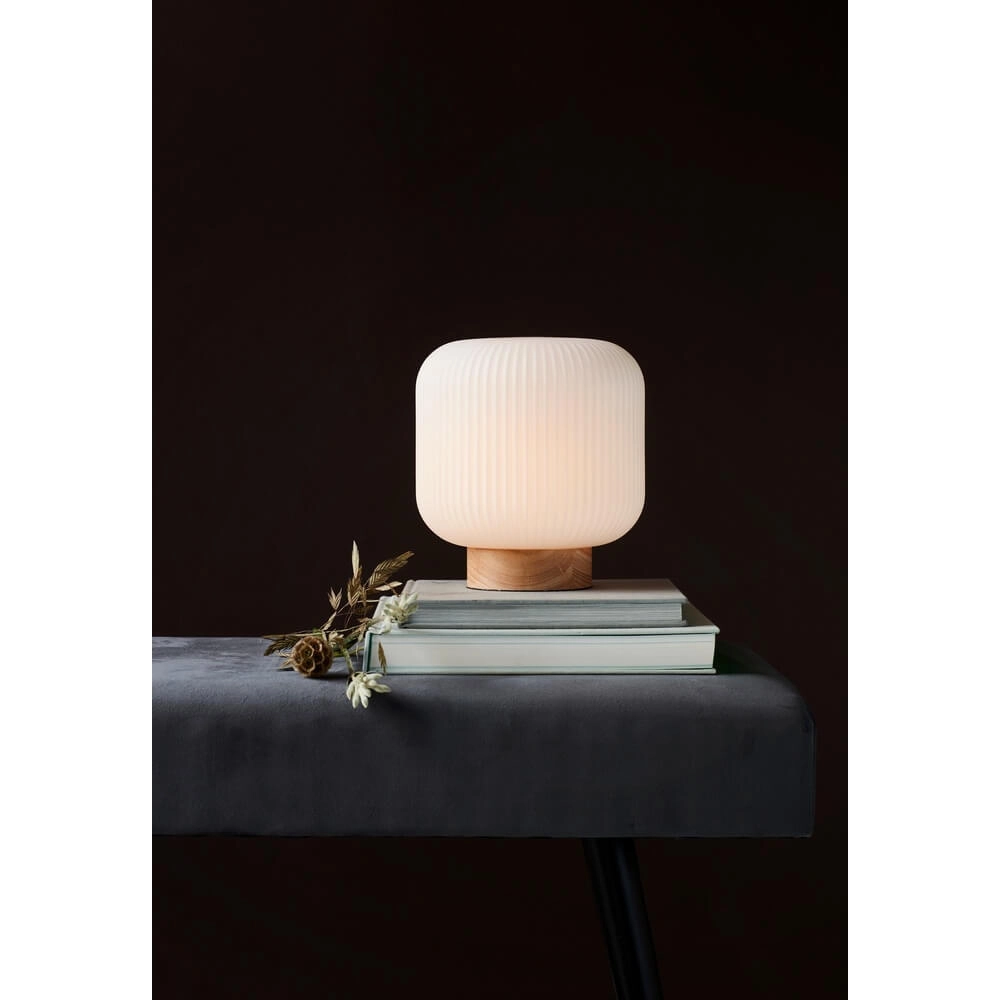 Table lamp Milford wood with white Nordlux 5701581463783
