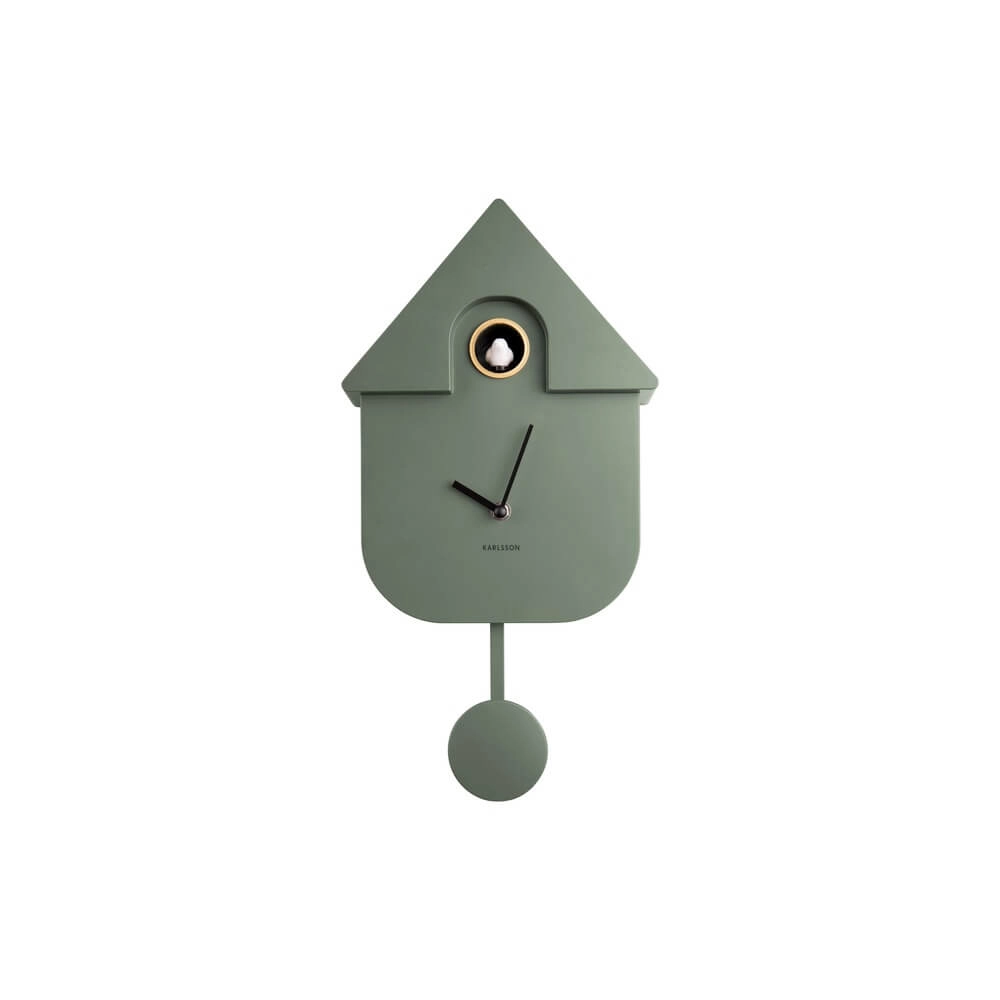 Wall Clock Modern Cuckoo green