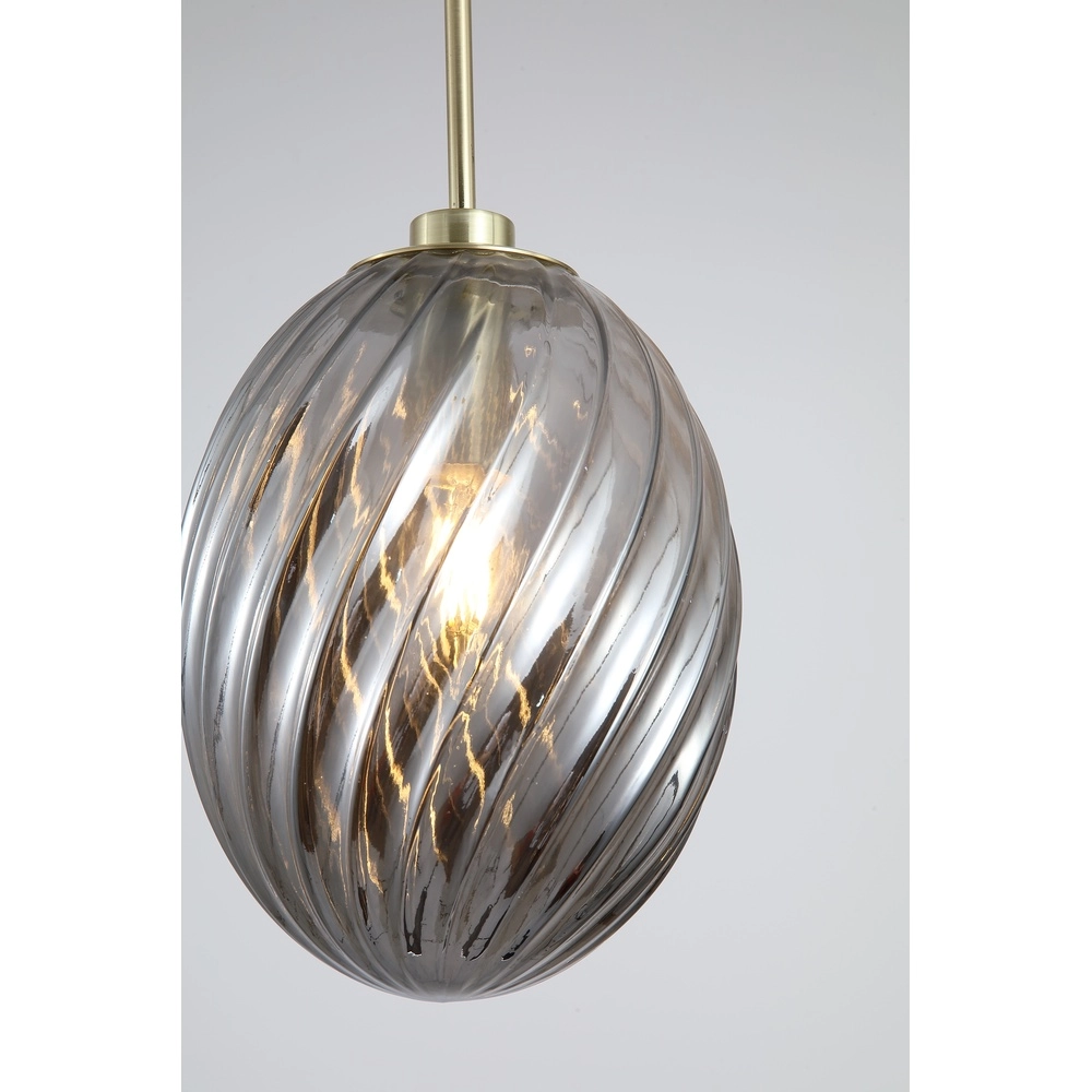 Pendant lamp Whirl smoke glass Searchlight 5053423301853