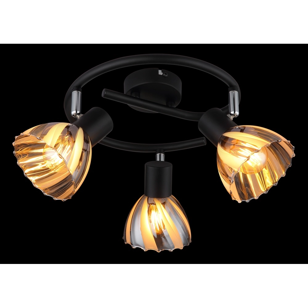 Ceiling lamp 3-lights Zachery Black Globo 9007371525508