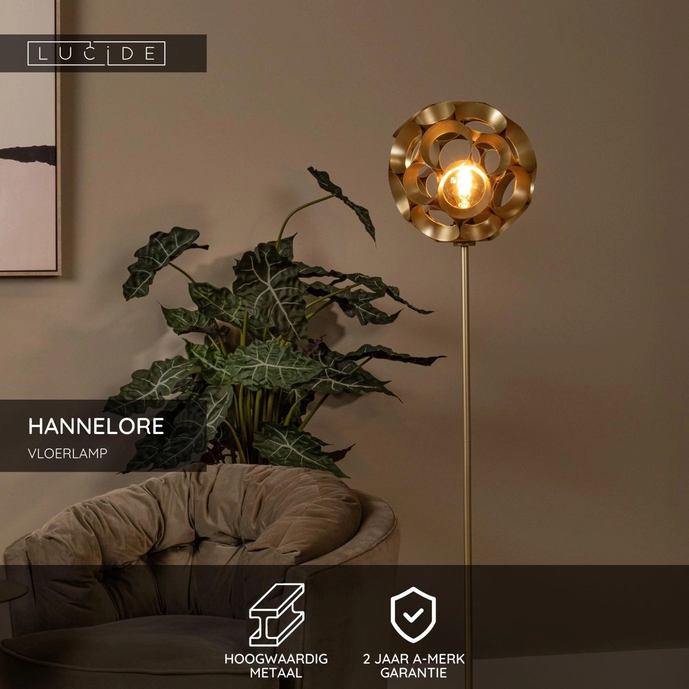Floor lamp Hannelore Gold Lucide 5411212106278