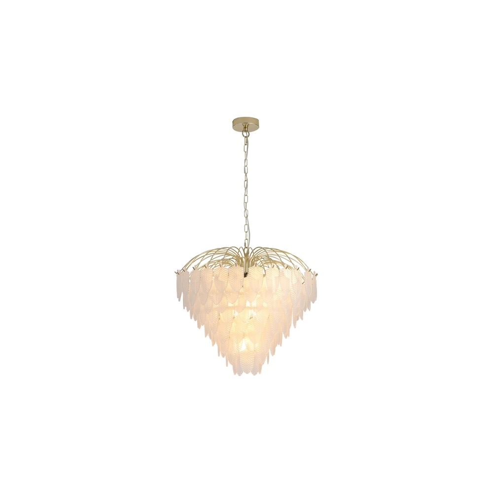 Pendant lamp Feather 10-light gold