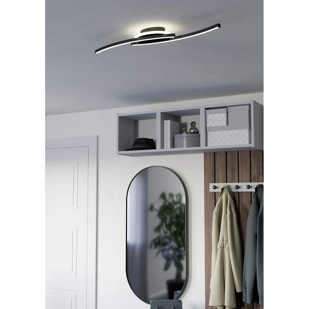 Ceiling lamp Lungolago LED - black - round Eglo 9008606316052