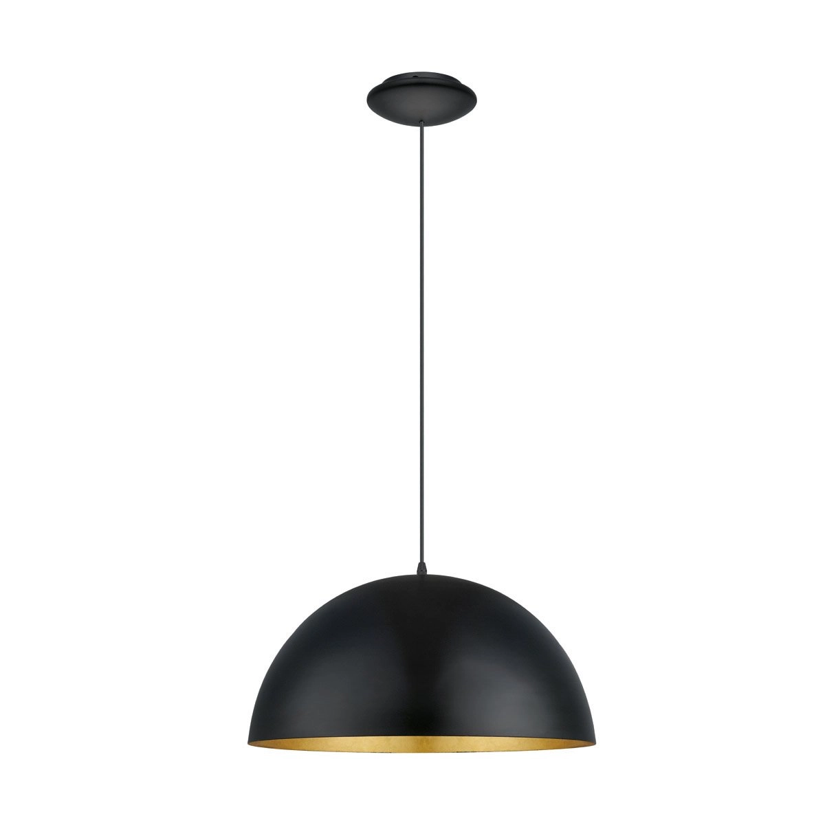 Pendant lamp Gaetano 1 53cm black - gold