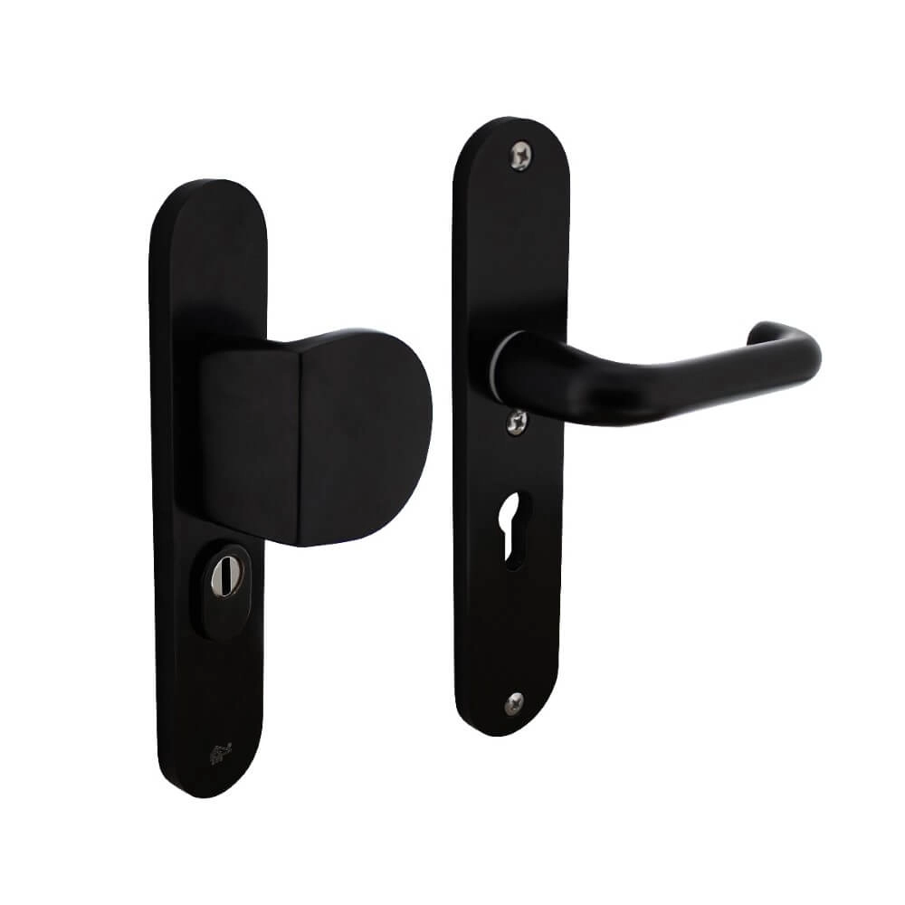 Front door fittings Vurano PC 55mm core pull protection aluminum black