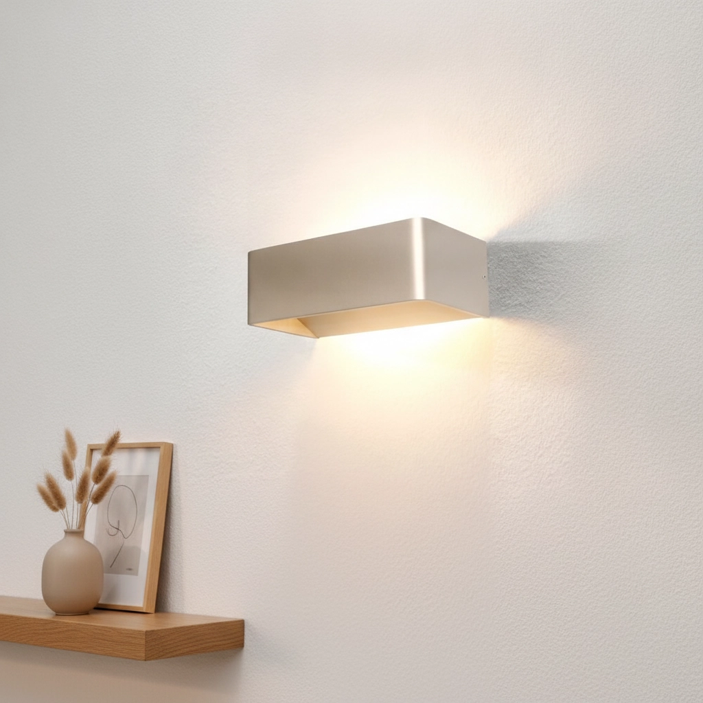 Design wall lamp Mainz Rectangle champagne