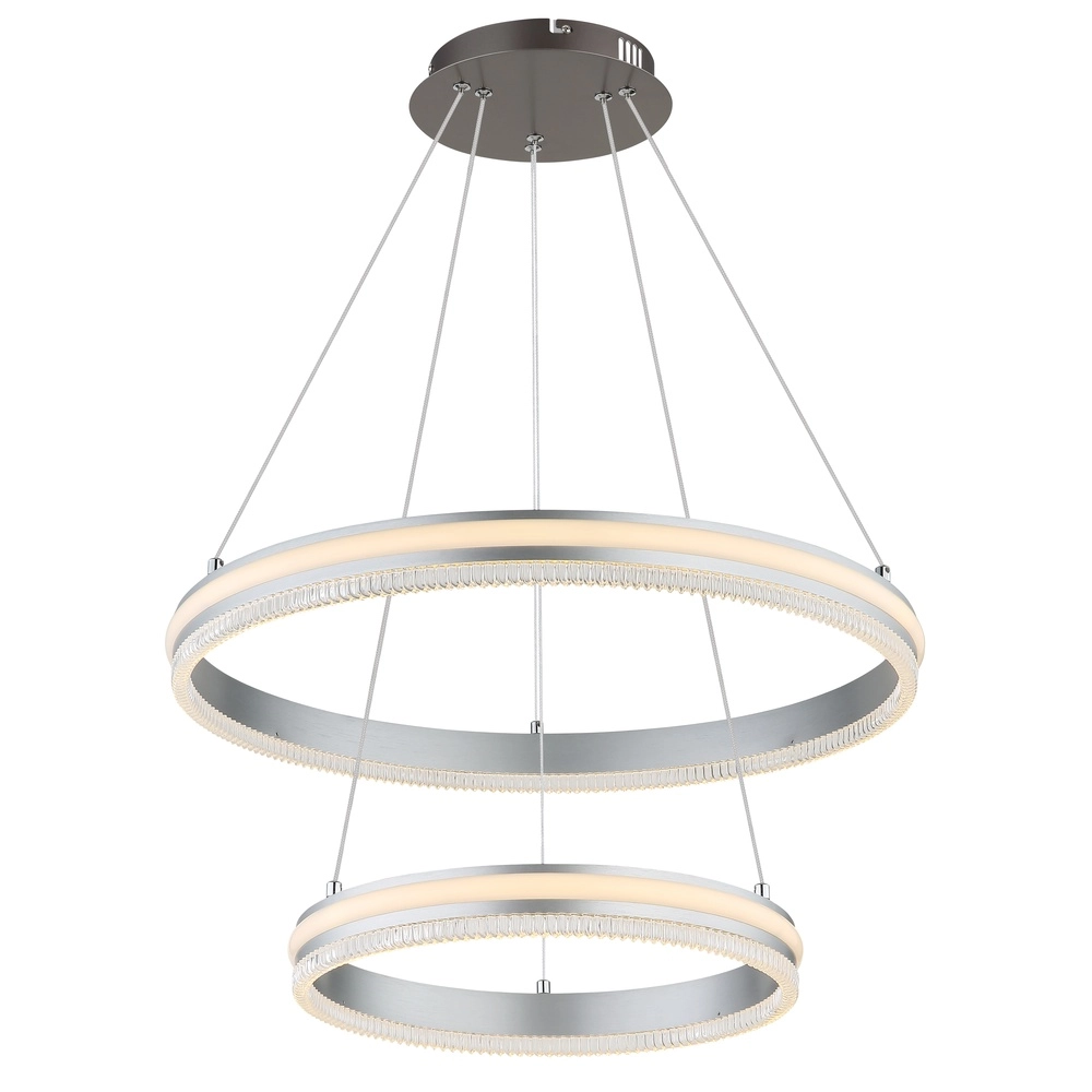 Pendant lamp Francine gunmetal 2 rings Globo 9007371583645