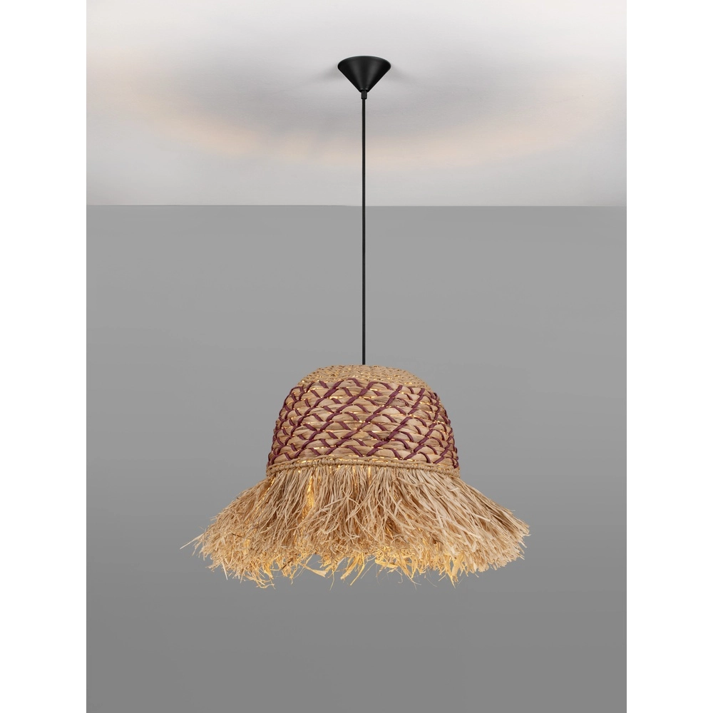Straw lamp Sorello Red with brown