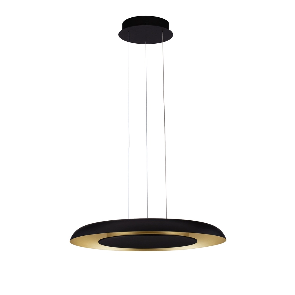 Modern pendant lamp Epos Ø 60cm black with gold Lyora 5212017463272