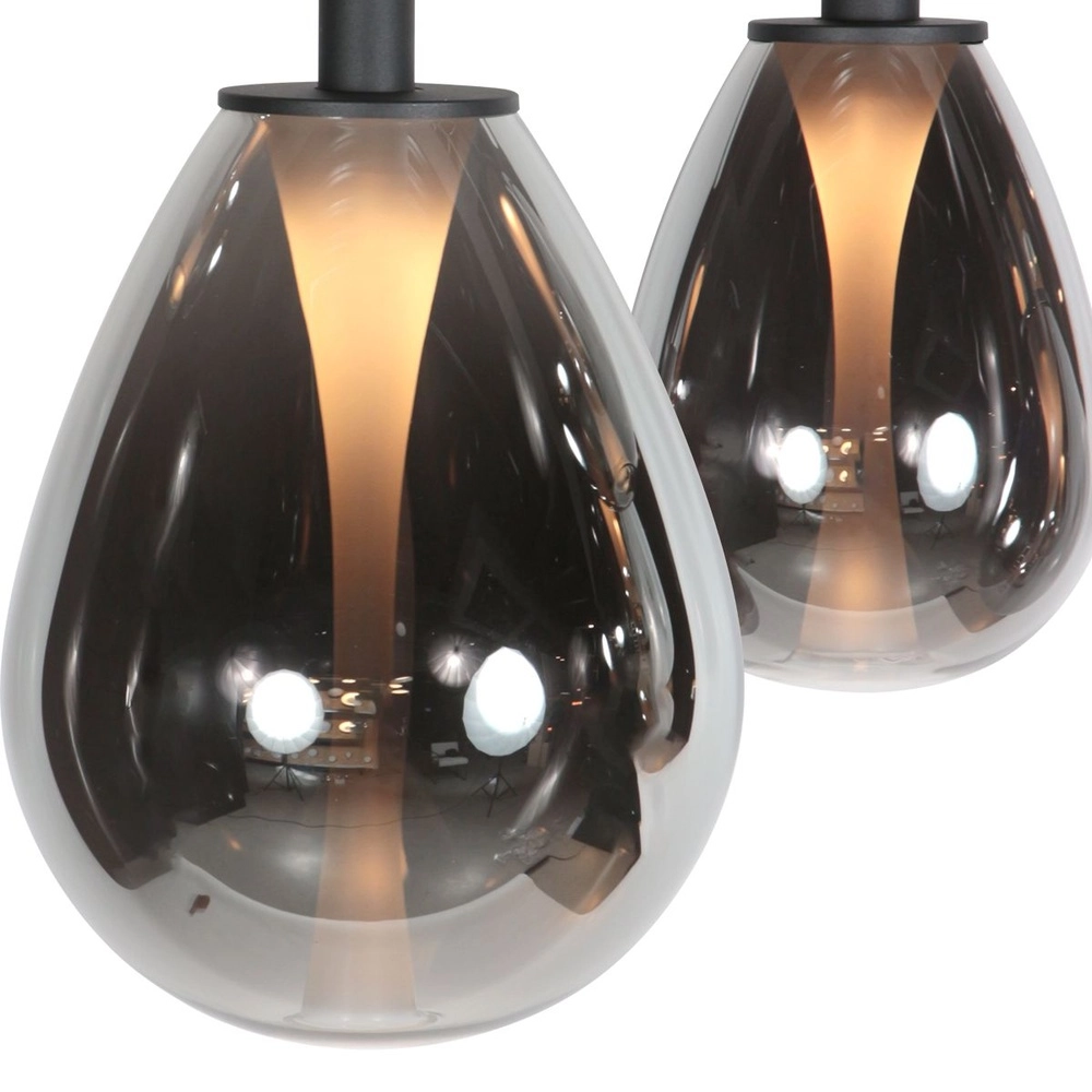 Pendant lamp Glimsy 5-light black with smoke glass Steinhauer 8712746177954