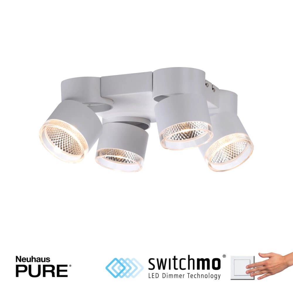 White ceiling lamp Pure Nola 4-light Paul Neuhaus 4012248374559