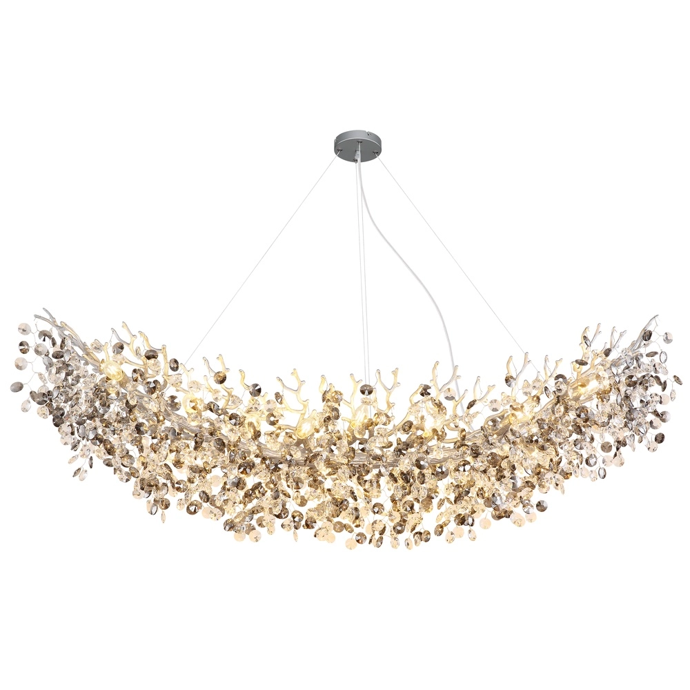 Pendant lamp Queena silver grey 150cm Globo 9007371533695