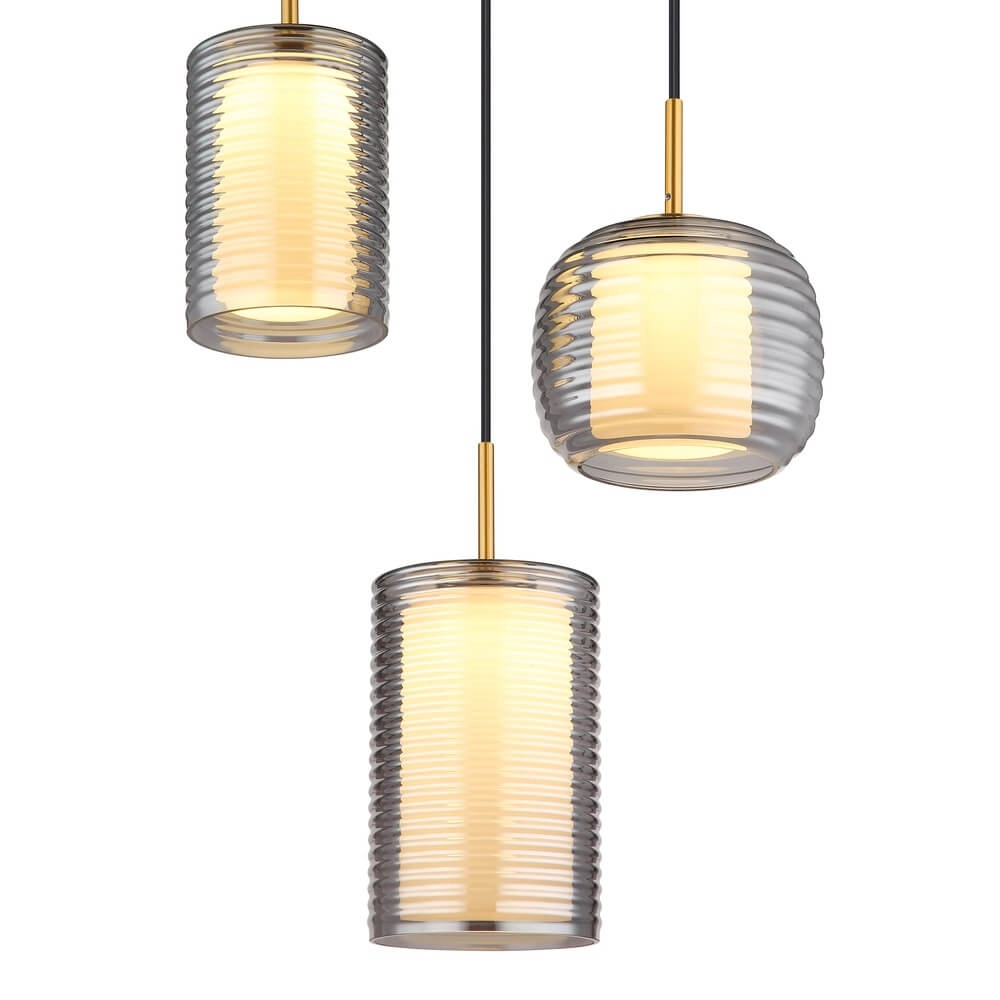 Pendant lamp Lampigna 3-light round Globo 9007371446889
