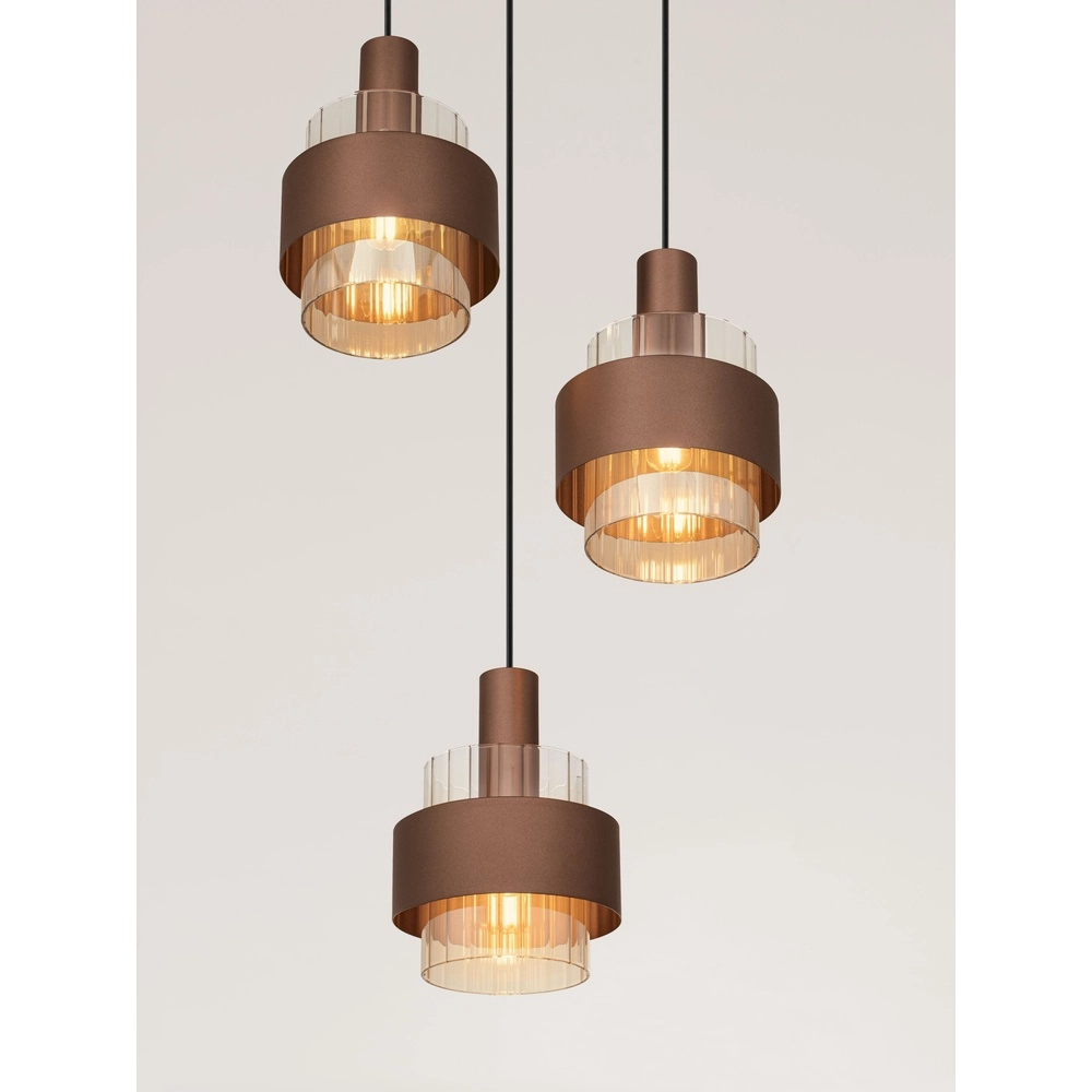 Modern pendant lamp Serena 3-light coffee brown Lyora 5212063501140