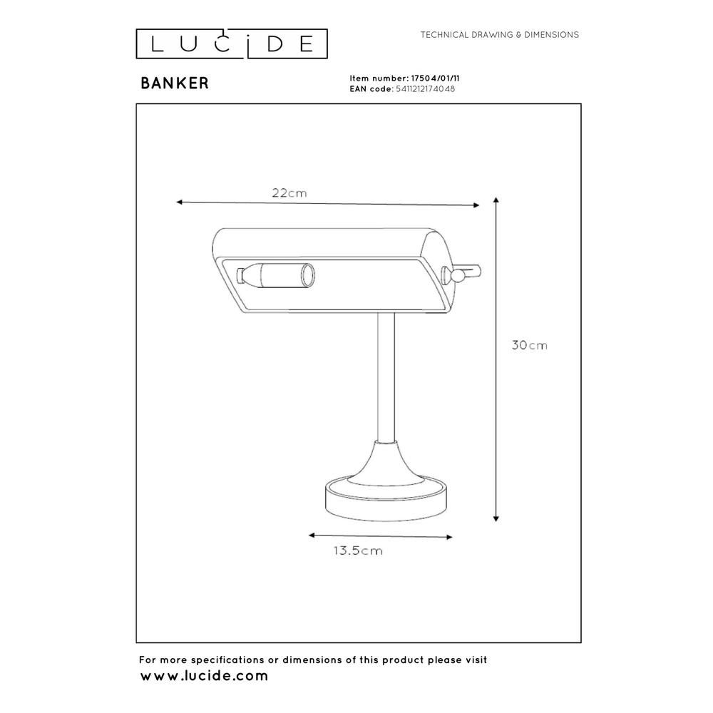 Desk lamp Banker chrome Lucide 5411212174048