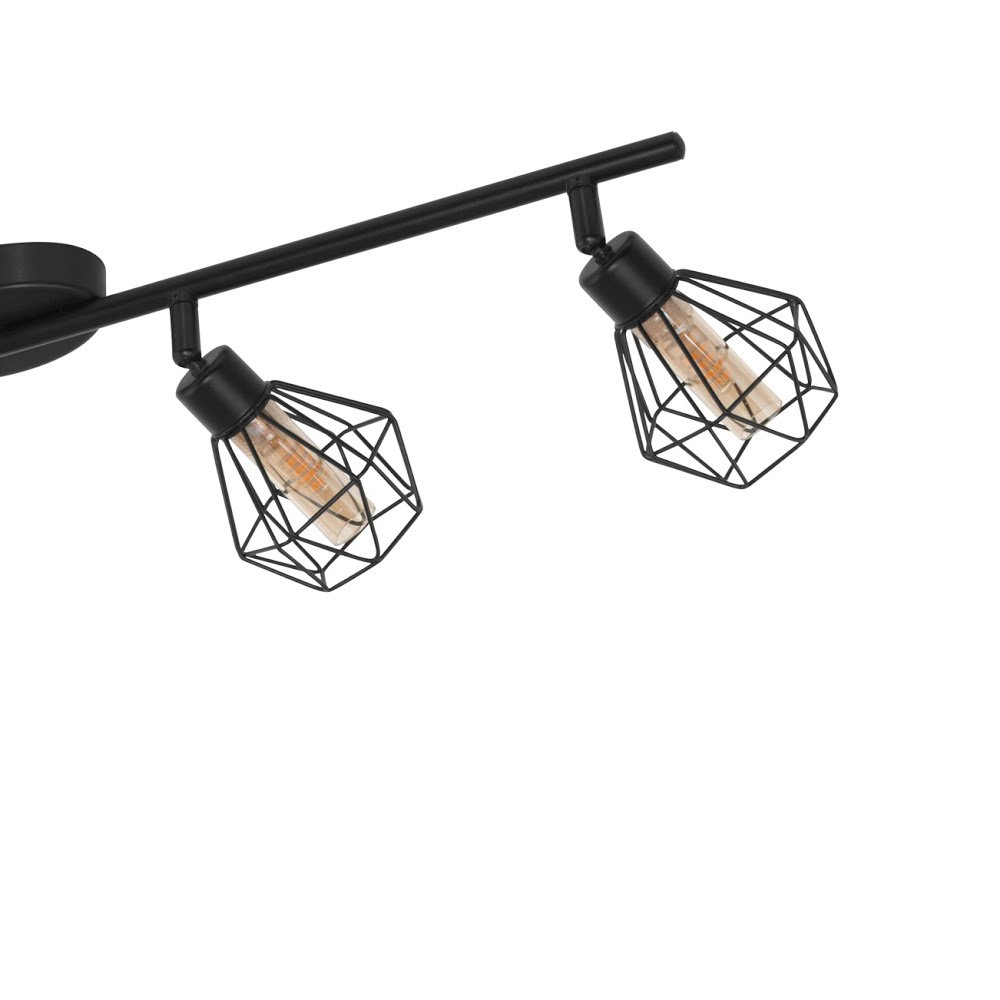 Spotlight Zapata 1 4-light black with amber glass Eglo 9002759327675