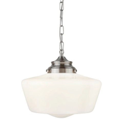 Pendant lamp School House Ø 30cm matt silver with white