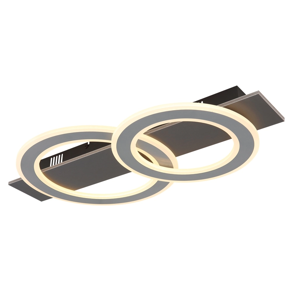 Design ceiling lamp Jayden anthracite 2 rings