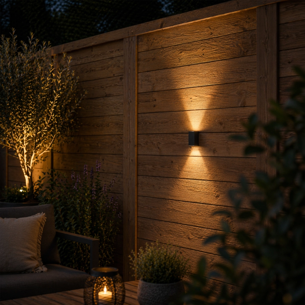 Sleek wall spotlight Vara Black Up & Down GardenLights 8719979284817