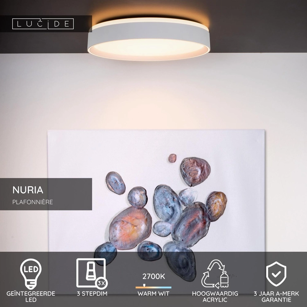 ceiling light Nuria Ø 40cm white Lucide 5411212791788