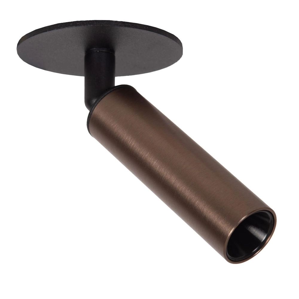 Ceiling spotlight Keoni Ø 8cm coffee brown