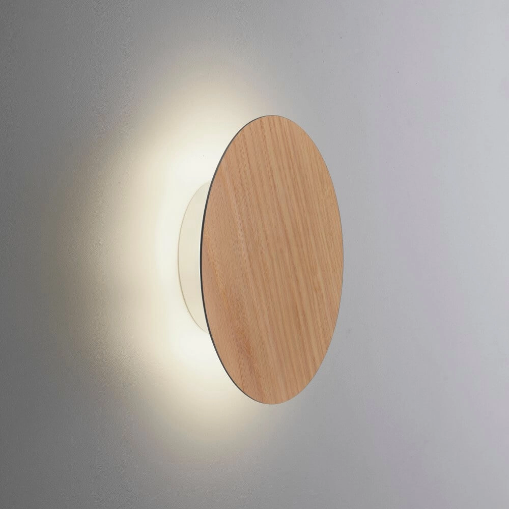 Design wall lamp Akku Puntua Ø 18cm wood Paul Neuhaus 4012248375785