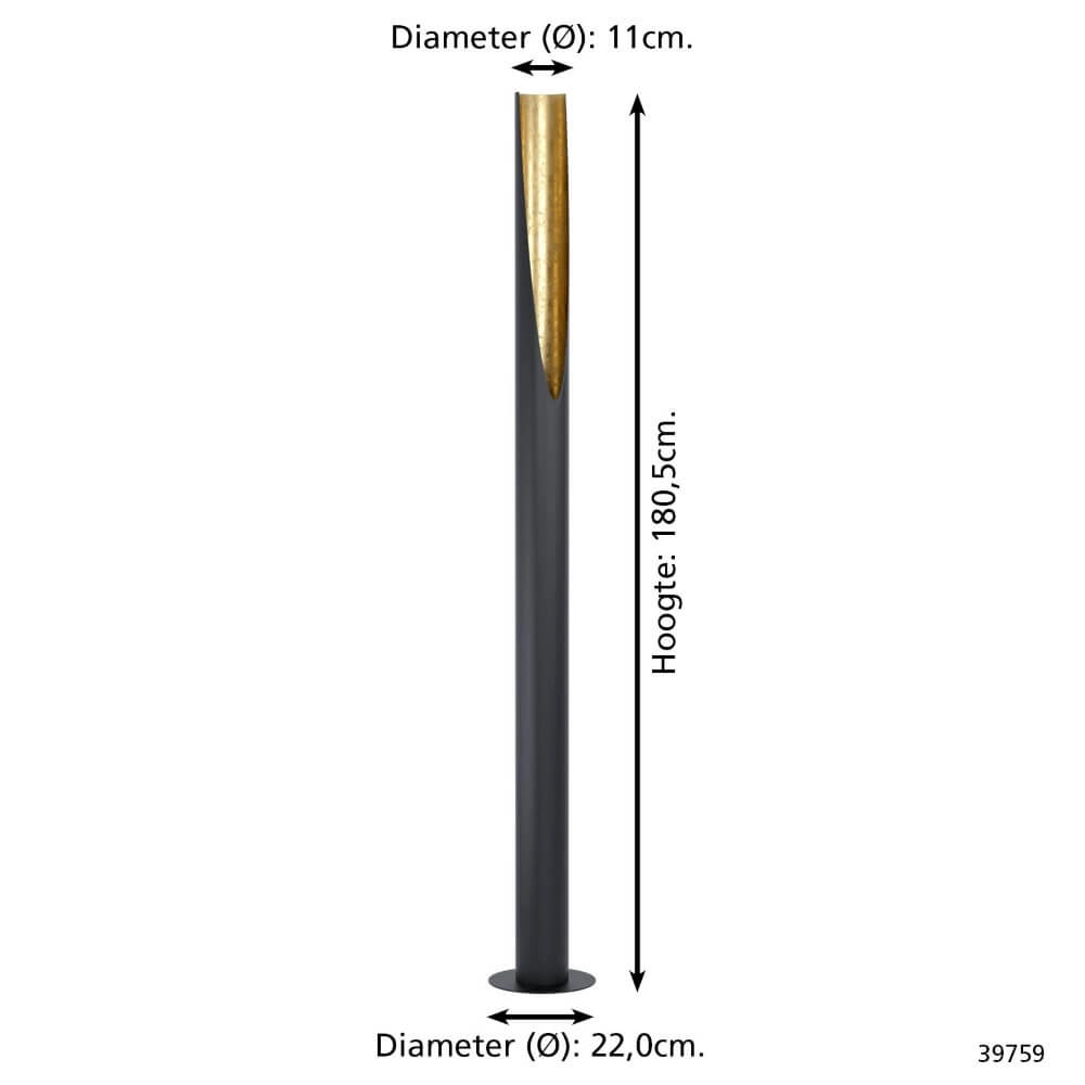 Black with gold floor lamp Prebone 180cm Stars of Light 9002759397593