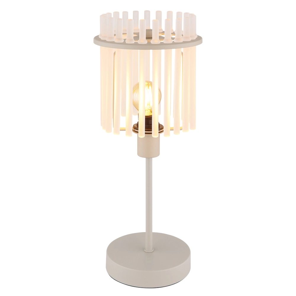 Table lamp Gorley sand brown with glass