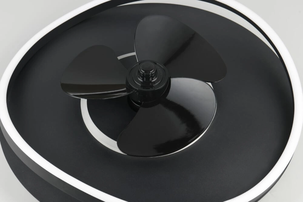 Black LED ceiling fan Sortland Trio 4017807606027