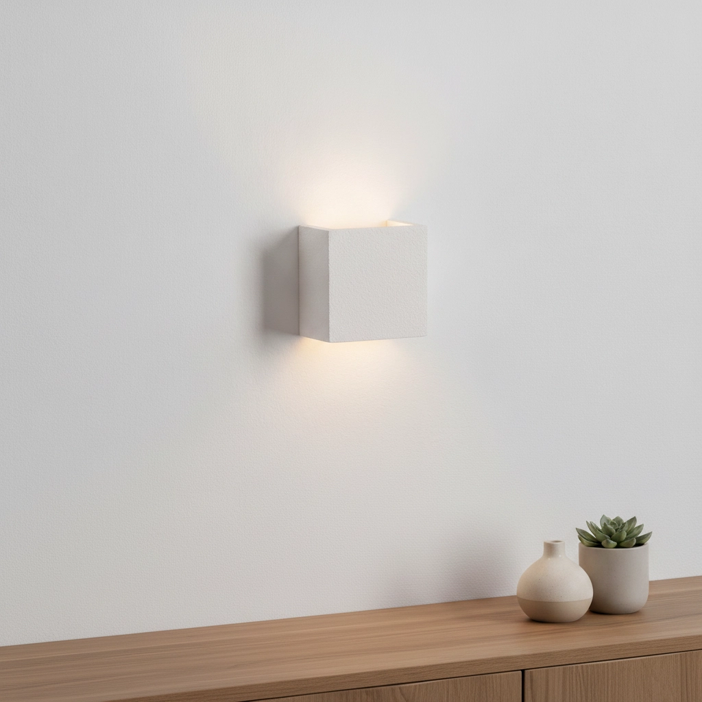 Square wall lamp Sensia white 12.5cm