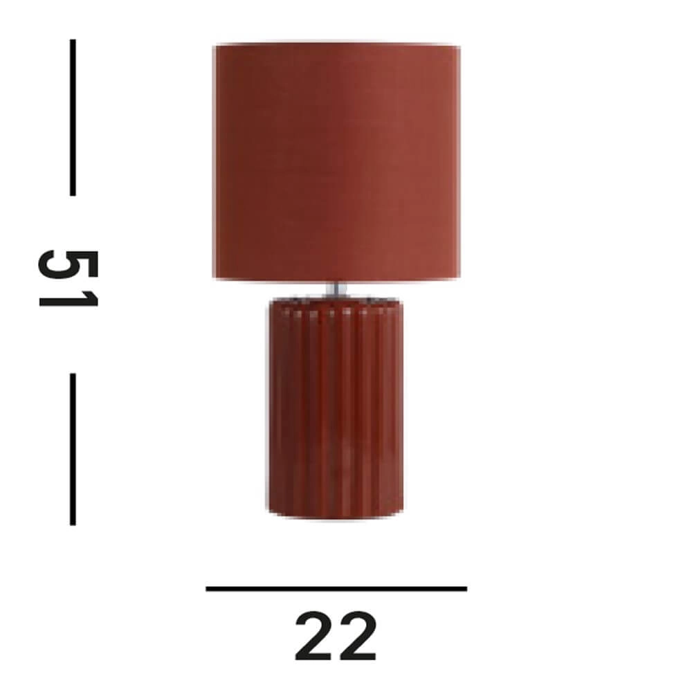 Orange table lamp Groove ceramic Searchlight 5053423274096